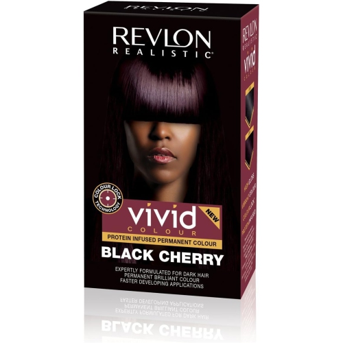 Colorant capillaire permanent infusé de protéines Realistic Vivid Colour de Revlon avec technologie Color Lock, 110 ml cerise noire