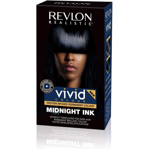 Revlon Realistic Vivid Colour Protein Infused Permanent Color Hair Dye with Color Lock Technology, Midnight Ink 110ml