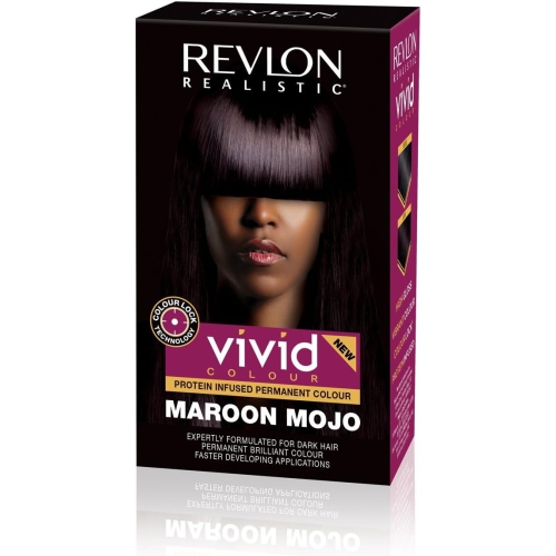 Image 1 de 4.. Colorant capillaire permanent infusé de protéines Realistic Vivid Colour de Revlon avec technologie Color Lock, Mojo 110&nbsp;ml marron