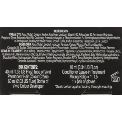 Colorant capillaire permanent infusé de protéines Realistic Vivid Colour de Revlon avec technologie Color Lock, noir de jais 110 ml