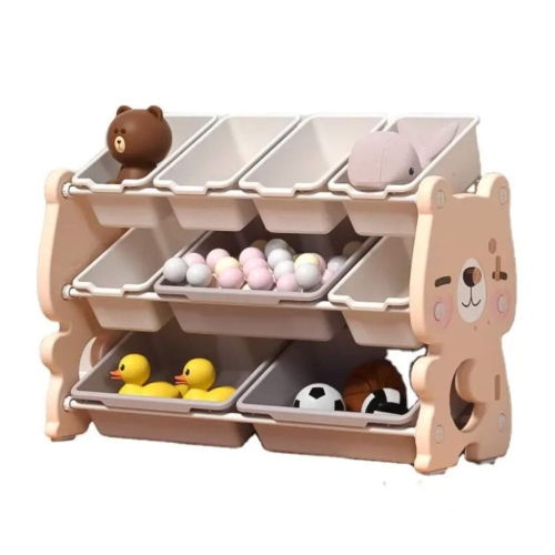 Meuble de rangement de jouets pour enfants KidsVIP avec bacs et boîtes de rangement – Mini étagère multicouche pour chambre, salle de jeu, chambre de