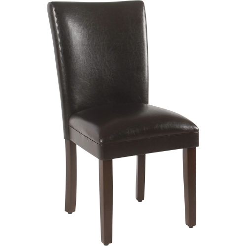 HOMEPOP  – Parsons Deluxe Dining Chair - Faux Leather - Set Of 2 In Brown