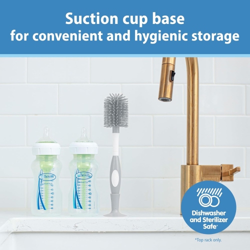 Brosse à biberon en silicone Soft Touch de Dr. Brown's - Gris