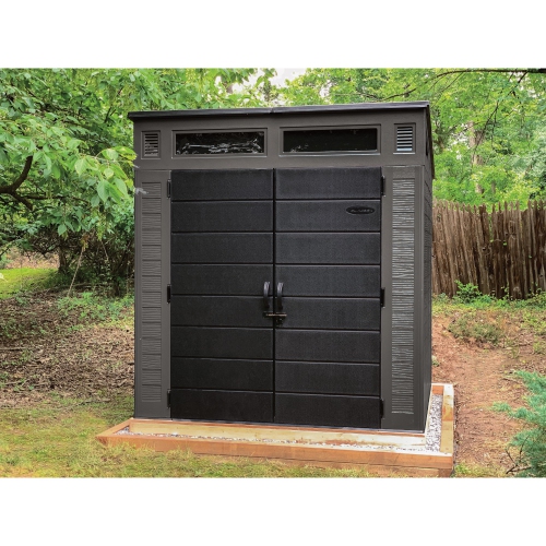 Suncast - Remise de rangement Modernist 7 po x 7 pi - Poivre/Noir