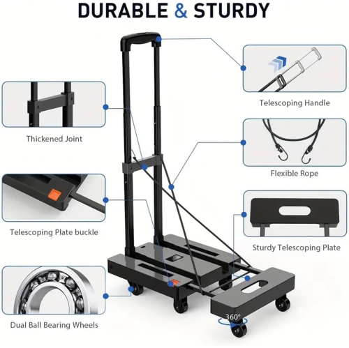 Stanz Folding Hand Truck 500 lbs Capacity
