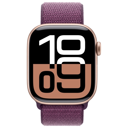 Apple Watch Series 10 (GPS + Cellular) 42mm Rose Gold Aluminum Case with Plum Sport Loop by APPLE - Refurbished condition - Image 2