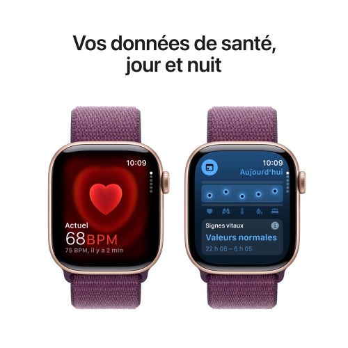 Apple Watch Series 10 (GPS + Cellular) 42mm Rose Gold Aluminum Case with Plum Sport Loop by APPLE - Refurbished condition - Image 8