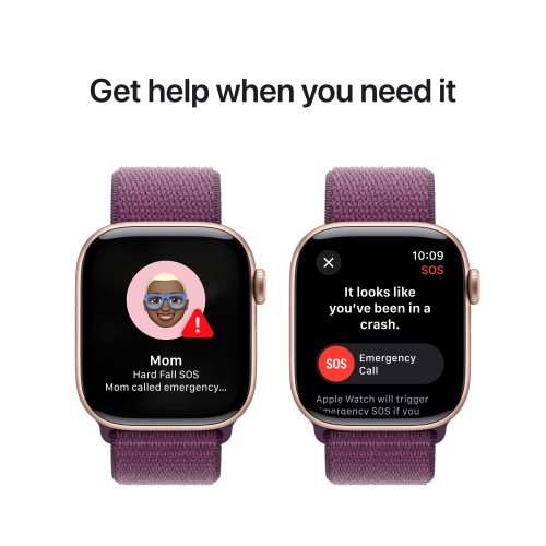 Apple Watch Series 10 (GPS + Cellular) 42mm Rose Gold Aluminum Case with Plum Sport Loop by APPLE - Refurbished condition - Image 9
