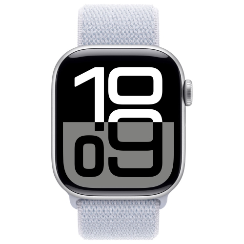 Apple Watch Series 10 (GPS + Cellular) 42mm Silver Aluminum Case with Blue Cloud Sport Loop by APPLE - Open Box condition - Image 2