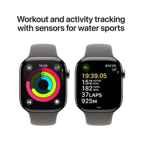 Apple Watch Series 10 (GPS + Cellular) 46mm Natural Titanium Case with Stone Grey Sport Band - Medium/Large by APPLE - Open Box condition - Image 5