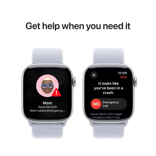 Apple Watch Series 10 (GPS) 42mm Silver Aluminum Case with Blue Cloud Sport Loop by APPLE - Refurbished condition - Image 9