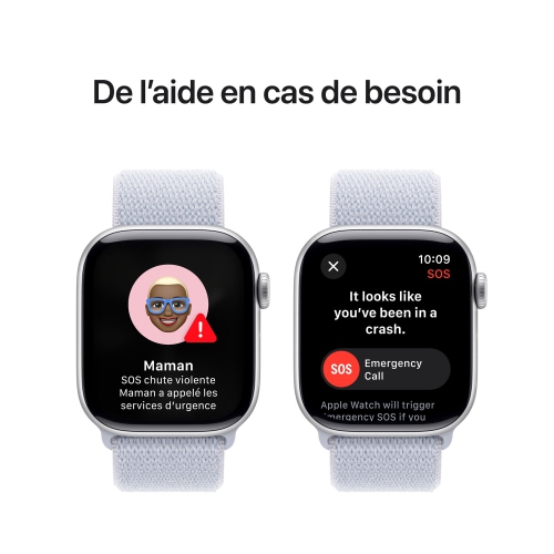 Apple Watch Series 10 (GPS) 42mm Silver Aluminum Case with Blue Cloud Sport Loop by APPLE - Refurbished condition - Image 10