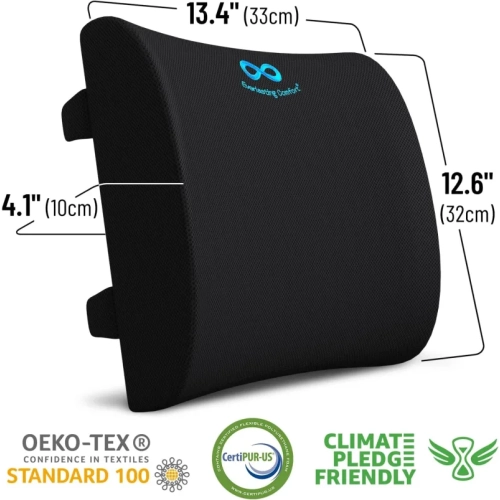 Coussin de soutien lombaire en mousse à mémoire - Coussin de dossier confortable pour fauteuil de bureau, voiture, jeux et fauteuil inclinable -