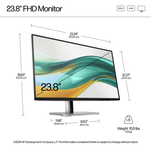 HP Series 5 Pro 524pf 23.8" FHD 100Hz 5ms GTG LCD Monitor - - Jet Black