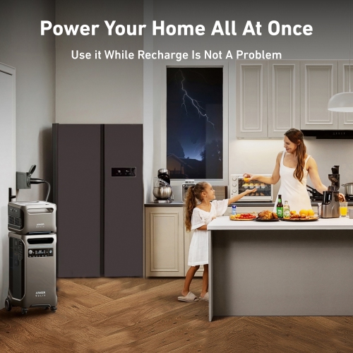 6000W Output/9000W Peak Anker SOLIX F3800 All-in-one Power Station w/ 1*400W Solar Panel for Home Backup and RV