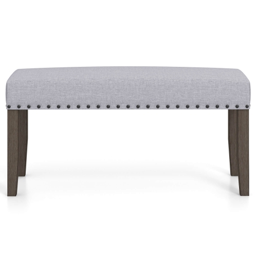 Costway – Banc d'entrée rembourré de 42,5 po 1 PCS avec garniture cloutée pour chambre à coucher avec coussins rembourrés doux