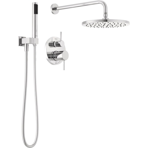 DELTA  Faucet Modern Raincan 2-Setting Round Shower System Including Rain Shower Head And Handheld Spray Chrome