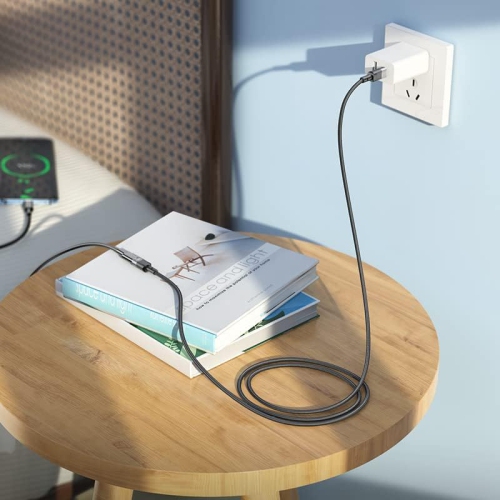 [4 pi/1,2&nbsp;m] Câble de rallonge 3&nbsp;A USB-C mâle vers USB-C femelle pour transmission de données, noir