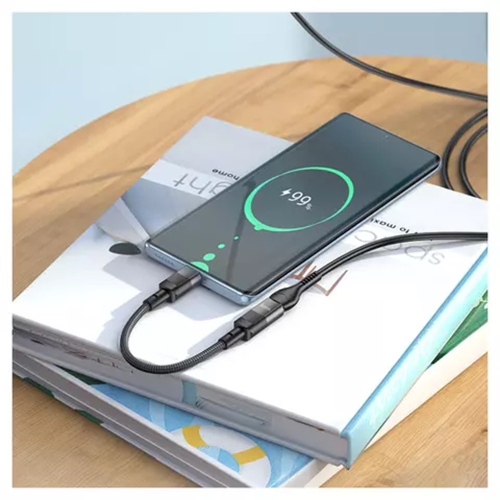 [10&nbsp;cm] Câble de recharge adaptateur USB-C mâle vers Lightning femelle, noir