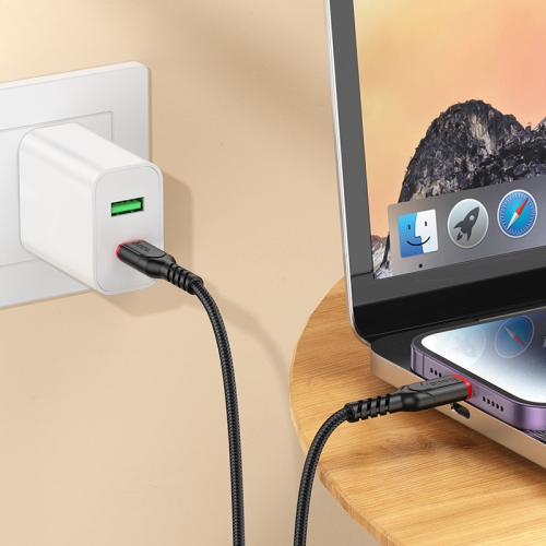 [10 pi / 3&nbsp;m] Câble de chargement de données 20&nbsp;W USB-C vers Lightning, noir