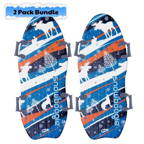 Image 1 de 7.. WHAM-O Alpine Rocket, 48&nbsp;po, jeu de neige en mousse double Rider avec poignées latérales – Paquet de 2