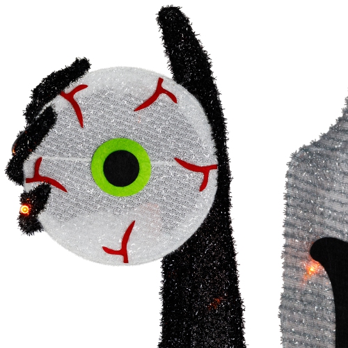 Lighted Tombstone Halloween Decoration - 31.5" - Black and Gray - Orange LED Lights