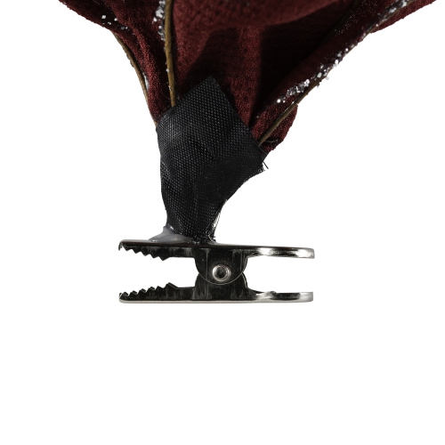 Starburst Flower Glittered Clip-on Christmas Ornament - 6" - Red and Silver