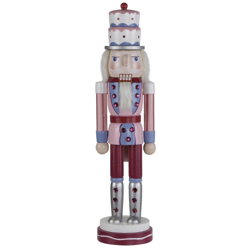 Cake King Nutcracker Christmas Figure - 15" - Pink and Blue
