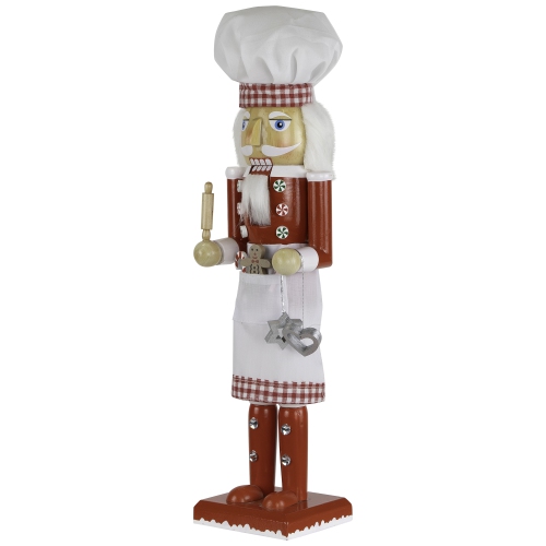 Baker with Rolling Pin Nutcracker Christmas Figure - 15" - White and Red