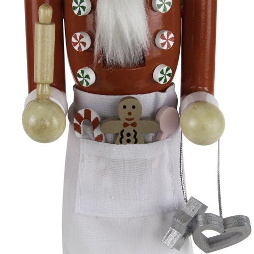 Baker with Rolling Pin Nutcracker Christmas Figure - 15" - White and Red