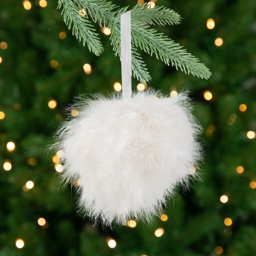 Image 1 de 5.. Boule de Noël Wispy Feather - 6&nbsp;po - Blanc