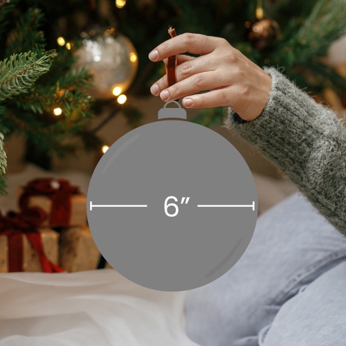 Glitter Edged Feathers Christmas Ball Ornament - 6" - Rust Orange