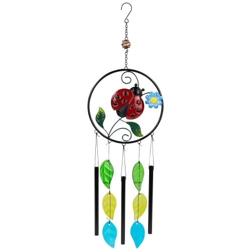 Ladybug Dreamcatcher Outdoor Garden Windchime - 27.5"