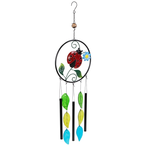 Ladybug Dreamcatcher Outdoor Garden Windchime - 27.5"