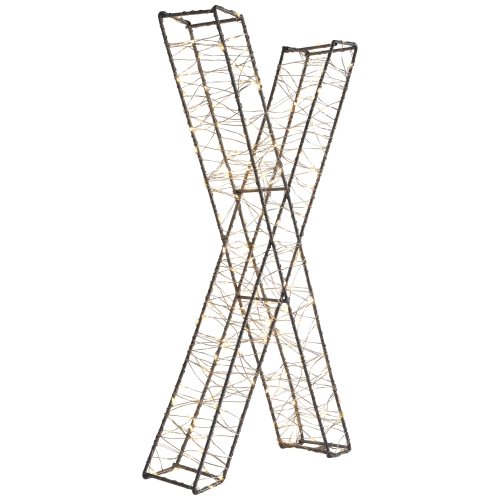 LED Lighted Wire XMAS Outdoor Christmas Sign Decoration - 15.5" - Warm White Lights