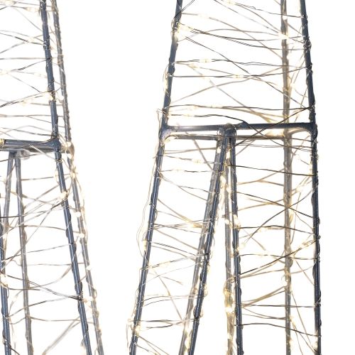 LED Lighted Wire XMAS Outdoor Christmas Sign Decoration - 15.5" - Warm White Lights