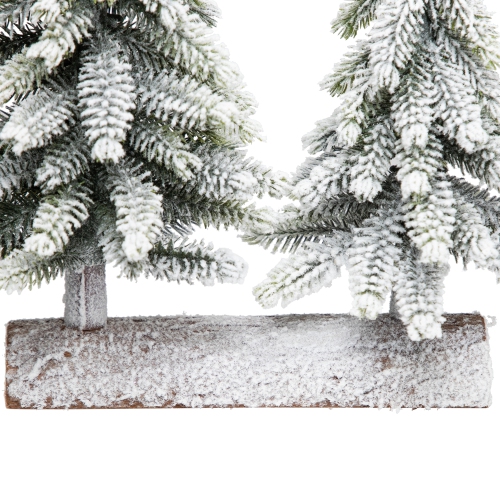 Frosted Pine Tree Duo Christmas Decoration - 12" - Unlit