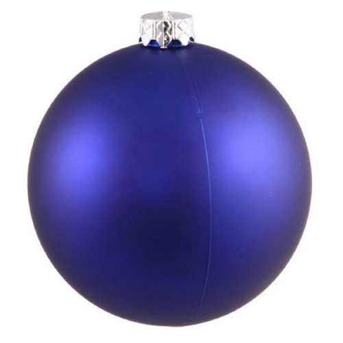 Matte Shatterproof Christmas Ball Ornament - 2.75" - Cobalt Blue - 12ct
