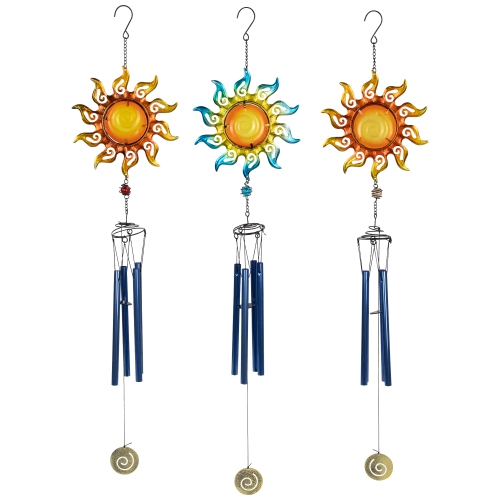 Shining Suns Outdoor Garden Windchimes - 31.5" - Set of 3