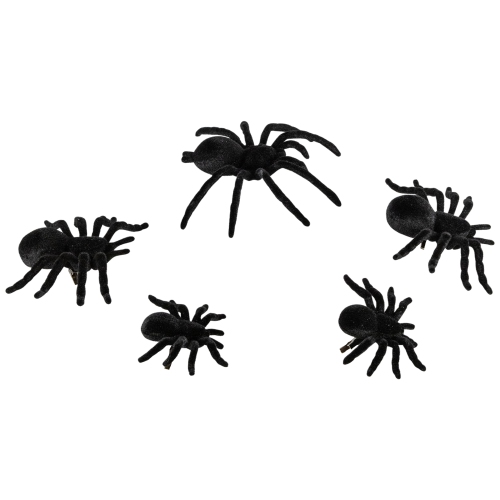 Clip-on Tarantula Spiders Halloween Decorations - 9.5" - Set of 5