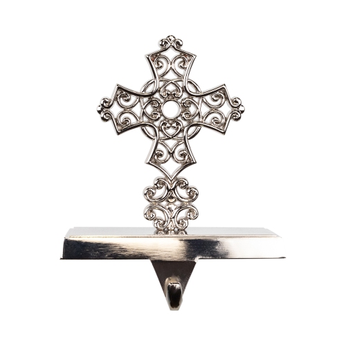 Filigree Cross Christmas Stocking Holder - 5"