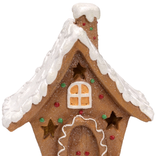 LED Lighted Gingerbread House with Star Windows Christmas Decoration - 7.25"