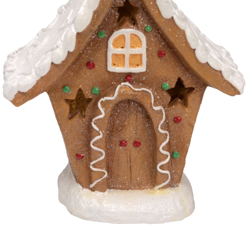 LED Lighted Gingerbread House with Star Windows Christmas Decoration - 7.25"