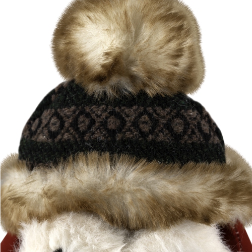 Plush Baby Owl in Plaid Christmas Ornament - 7"