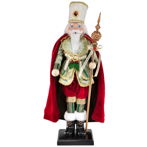 Royal King with Scepter Christmas Figure - 22" - Red and Green