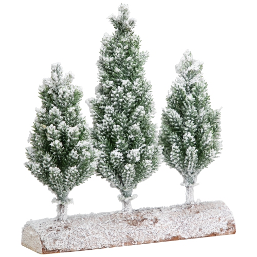 Frosted Pine Tree Trio Christmas Decoration - 8" - Unlit