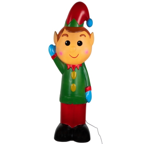 NORTHLIGHT  40" Lighted Blow Mold Elf Outdoor Christmas Decoration