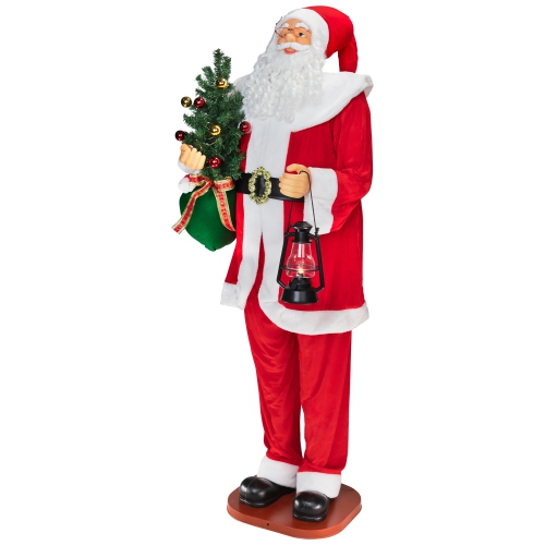 Animated and Musical Commercial Size Dancing Santa Christmas Figure - 6'