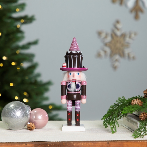 NORTHLIGHT  Cupcake Nutcracker Christmas Figure - 10" - And Pink In Brown