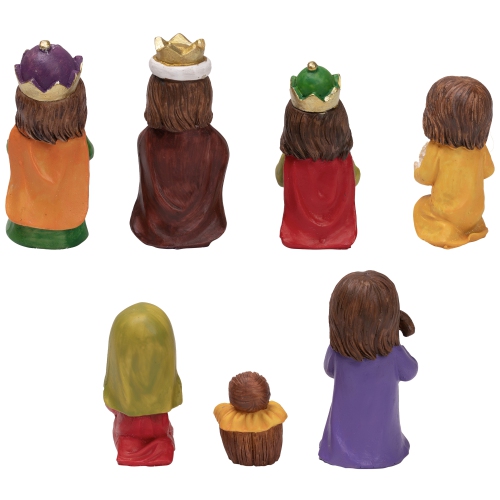 7-Piece Mini Children's Nativity Christmas Set - 4" - Multicolor